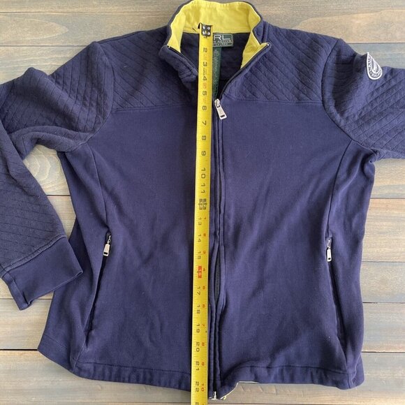LRL Ralph Lauren Active Jacket Blue Yellow Full Zip Track - Womens XL (V6) - Picture 6 of 7